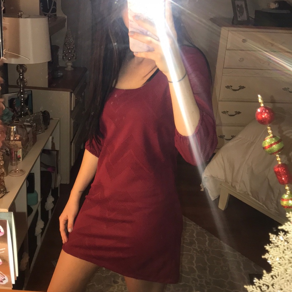 Maroon mini dress